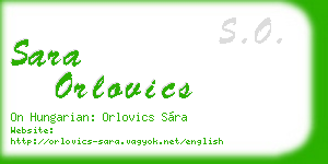 sara orlovics business card