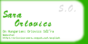 sara orlovics business card